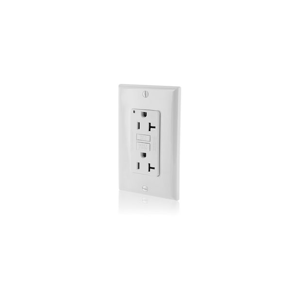 Leviton GFCI Receptacle, 20A, 125Vac, 5-20R, White GFNT2-W - main